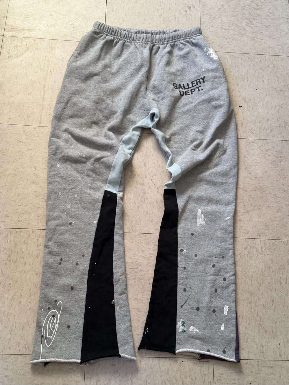Gallery Dept Paint Medium Gray Flare Sweatpants (Authentic)